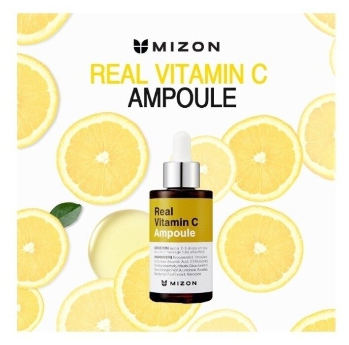 Сыворотка для лица MIZON с витамином С Real Vitamin C Ampoule - фото №9