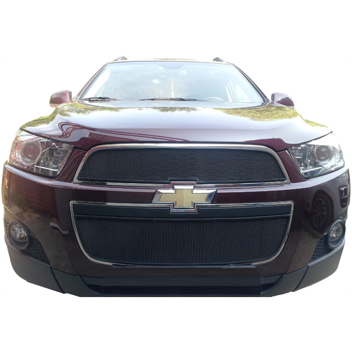 Защита радиатора (защитная сетка) Chevrolet Captiva 2012-2013 черная 2шт