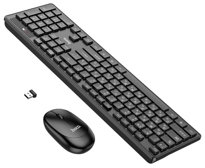 Набор клавиатура+мышь бесповодная HOCO, GM17, мембранная, bluetooth, английская версия, цвет: чёрный, (арт.6931474759481)