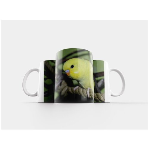 фото Кружка "волнистый попугайчик, декоративная птица, желтый" 320 мл lotsprints