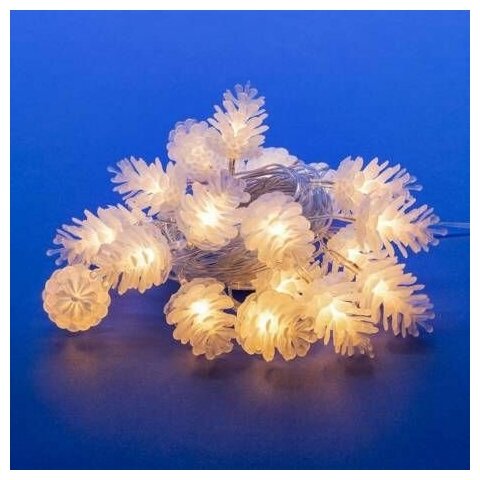 Гирлянда ULD-S0280-020/DTA PINE CONES Шишки 20LED теплый белый, 2,8м, 8 режимов, IP20, 2W Uniel