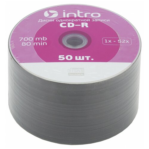 Intro Диск CD-R Intro 700Mb 52x Bulk, 50шт (UL120230A8G) диск vs cd r 80 52x shrink 10