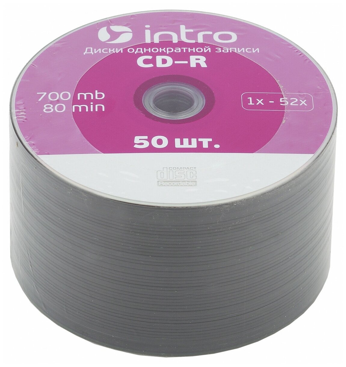 Intro Диск CD-R Intro 700Mb 52x Bulk, 50шт (UL120230A8G)