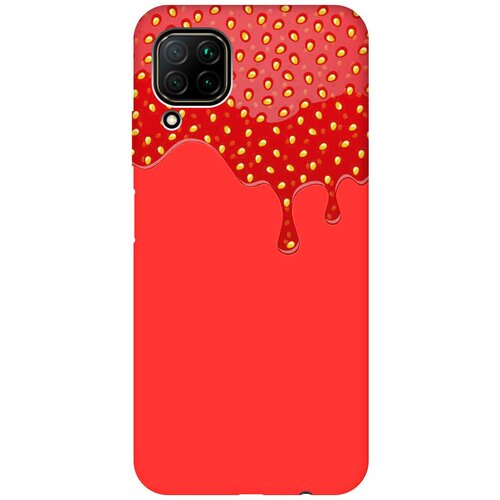 фото Силиконовый чехол на huawei p40 lite / хуавей п40 лайт silky touch premium с принтом "jam" красный gosso