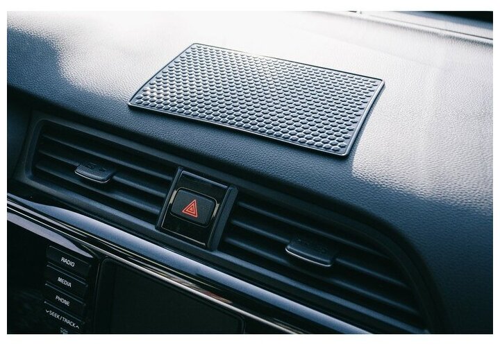 фото Коврик противоскользящий, мелкие соты, 18×12 см, черный