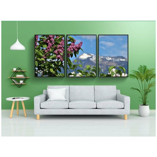 фото Набор модулных постеров для интерьера "вид сверху, без, фиолетовый" 60x90 см. в тубусе, без рамки lotsprints