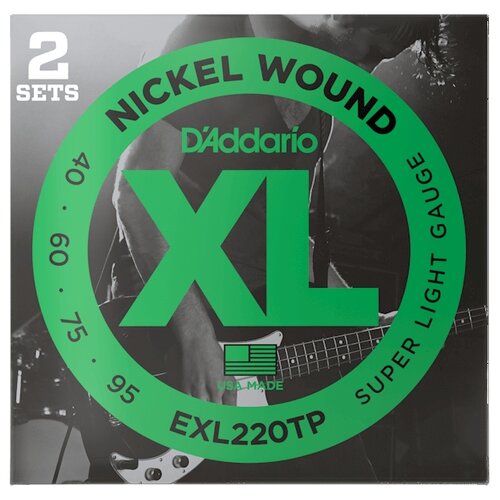 Набор струн D'Addario XL Nickel Wound EXL220, 2 уп.