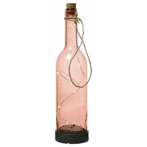 Kaemingk Садовый светильник - бутылка Solar Firefly на солнечной батарее 31 см, 10 теплых белых LED ламп, розовый, IP44 894669