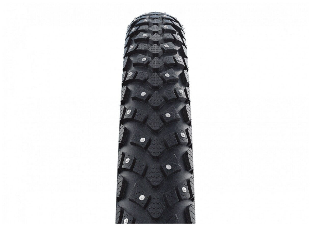 Покрышка велосипедная SCHWALBE MARATHON WINTER PLUS 26x1,75 (47-559), 67EPI, зимняя шипованная, антипрокол., светоотр.