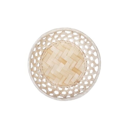 Плетеная корзинка из бамбука, круглая, размер M - диаметр 18 см; цвет бежевый