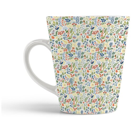 фото Кружка-латте coolpodarok цветочные узоры4