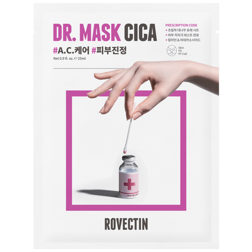 ROVECTIN Тканевая маска Успокаивающая Skin Essentials Dr. Mask Cica, 1шт.