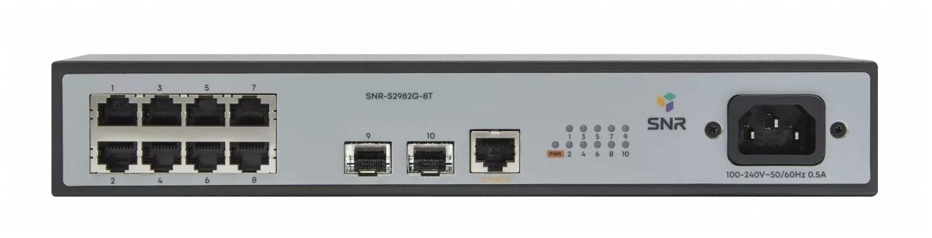 Коммутатор SNR S2982G-8T, управляемый, количество портов: 8x1 Гбит/с (SNR-S2982G-8T)