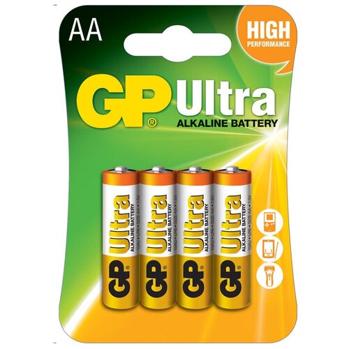 Батарейка АА LR06 Ultra 4 шт. GP 15AU AA-BL4 батарейка lr06 gp ultra alkaline 15au bc2 2 шт