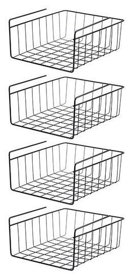 Органайзер корзина подвесная 4 шт. 28х24х12 см EL Casa Черная