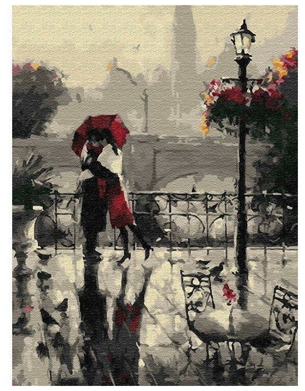 Картина по номерам «Дождливое свидание» EX5798 / 30х40 см / ТМ Цветной / Холст на подрамнике / Живопись по номерам