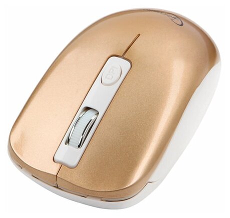 Мышь беспроводная бесшумная GEMBIRD MUSW-400-G, комплект 7 шт., 3 кнопки+1 колесо-кнопка, оптическая, бело-золотая