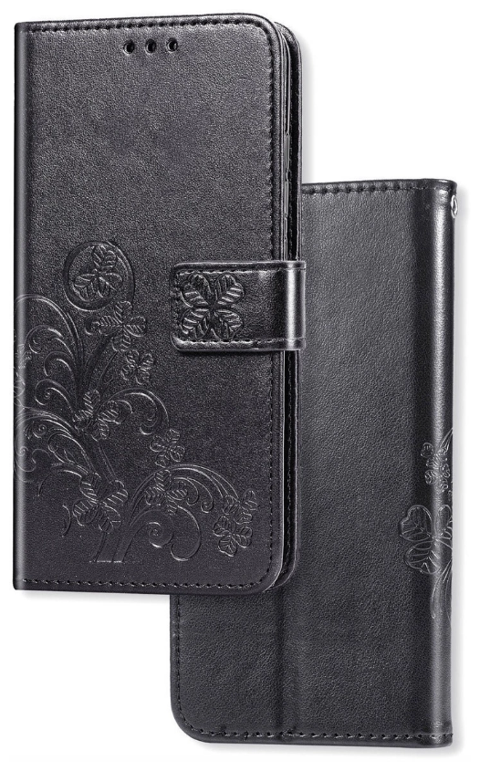 Чехол-книжка MyPads для Samsung Galaxy A50 SM-A505F (2019) черный с красивыми загадочными узорами
