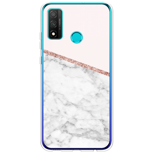 фото Силиконовый чехол мрамор с розовыми блестками на huawei p smart 2020 / хуавей p smart 2020 case place