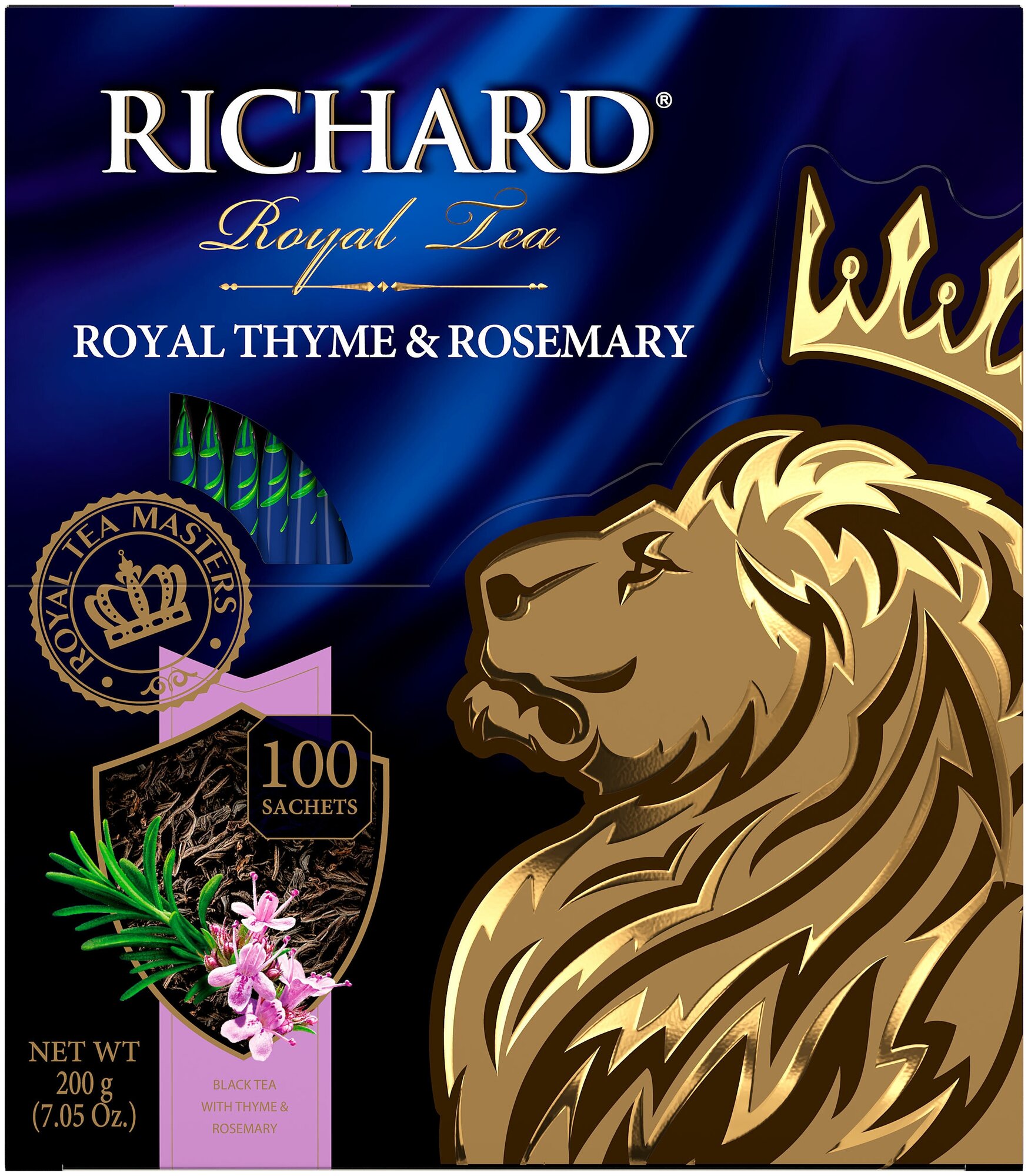 Чай Richard "Royal Thyme & Rosemary" чёрный ароматизированный 100 сашет - фотография № 10
