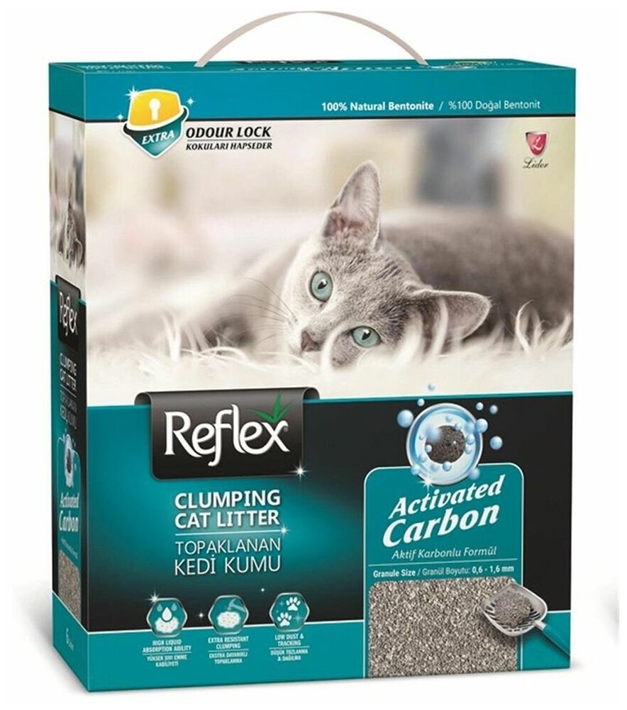 Reflex комкующийся наполнитель для кошачьего туалета, премиум, гипоаллергенный, блокатор запаха 6л - фотография № 1