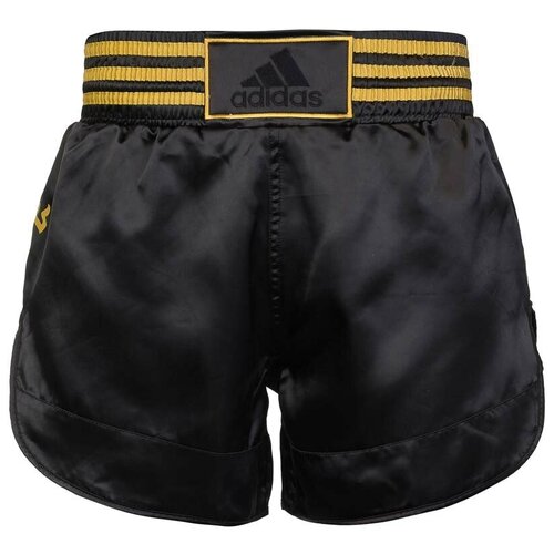 Шорты для тайского бокса Thai Boxing Short Satin черно-золотые (размер XS) adidas черного цвета