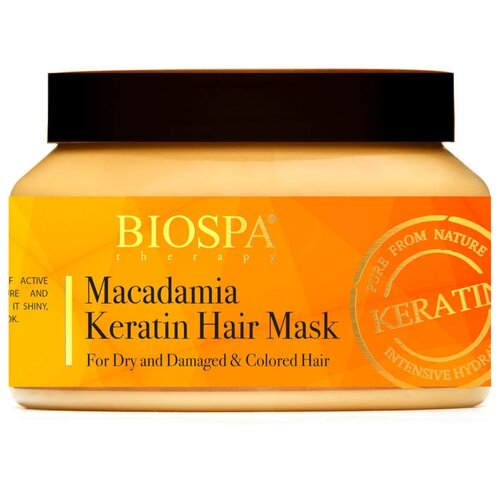 Sea of Spa Маска для волос с кератином и маслом макадамии BioSPA Keratin & Macadamia Hair Mask, 500 мл, банка маска для волос sea of spa маска для волос biospa с кератином и маслом макадамии