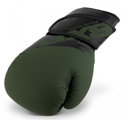 PunchTown боксерские тренировочные перчатки черно- оливковые BXR KR 16 унций