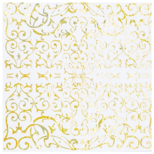 Салфетки бумажные Веселая затея Золотая голография двуслойные 33x33 см с рисунком 6 штук в упаковке, 1431165
