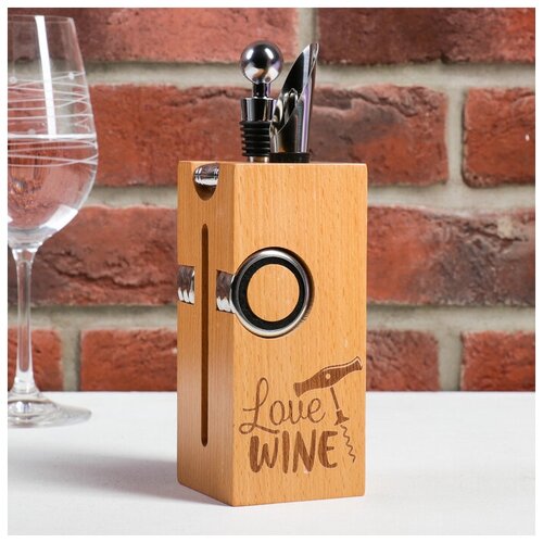фото Набор для вина дерево love wine, 23 х 7 см mikimarket