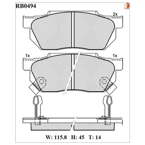 Колодки R Brake Rb0494 (Sn424p, Av574, Dfp325, Gp05019, Pn8263, Pf8263, D5011h) R BRAKE арт. RB0494
