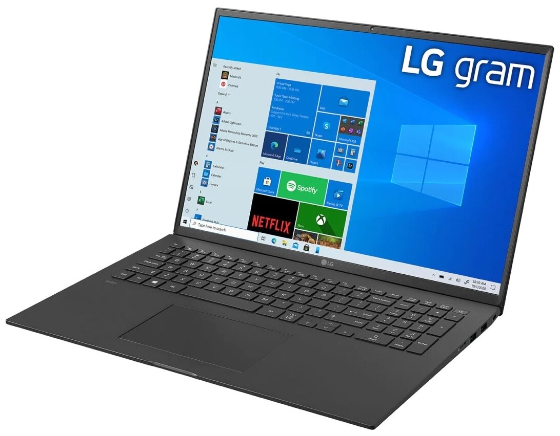 17" Ноутбук LG Gram 17 17Z90P-G.AH89R (2560x1600, Intel Core i7 2.8 ГГц, RAM 16 ГБ, SSD 1 ТБ, Windows 11 Home), черный оникс