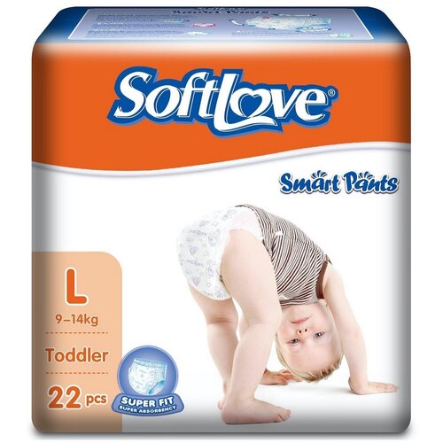 фото Подгузники-трусики softlove smart pants, размер l, 9-14кг, 22 шт.