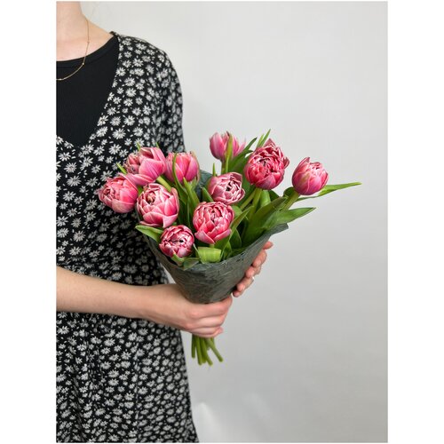 Тюльпаны розовые пионовидные 11 шт