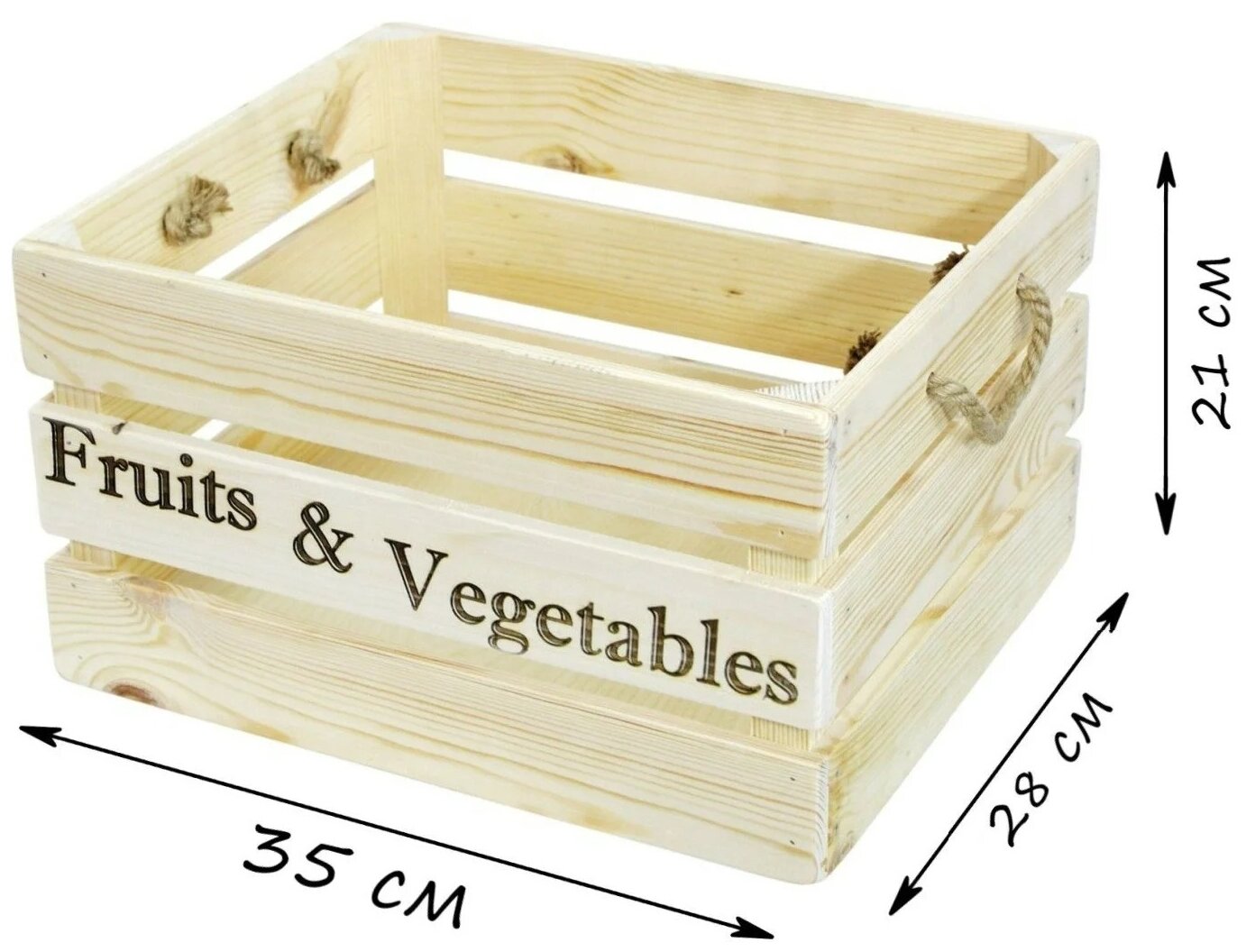 Ящик для овощей и фруктов, 40 × 30 × 30 см, деревянный