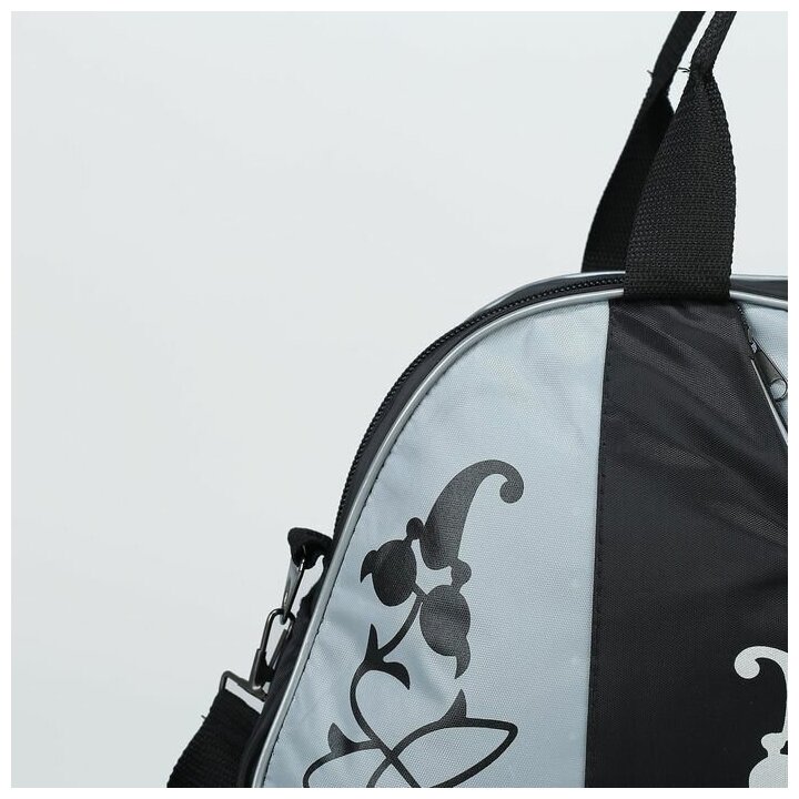 Сарабелла Сумка спортивная на молнии, наружный карман, цвет чёрный/белый - фотография № 4