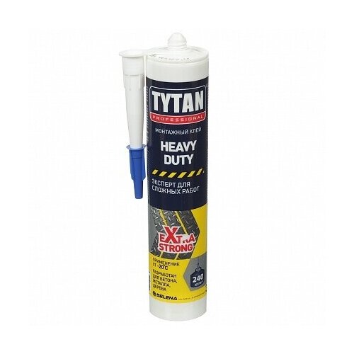 TYTAN PROFESSIONAL HEAVY DUTY клей монтажный, каучуковый, нанесение до -20, картридж (310мл) клей монтажный tytan heavy duty бежевый картридж 310мл
