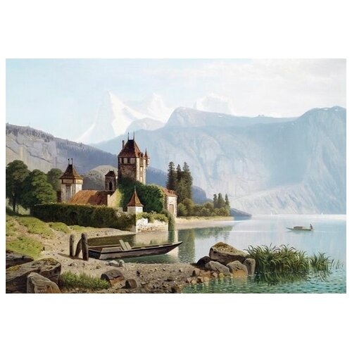 фото Репродукция на холсте вид на замок (view of castle) нокен теодор 72см. x 50см. твой постер