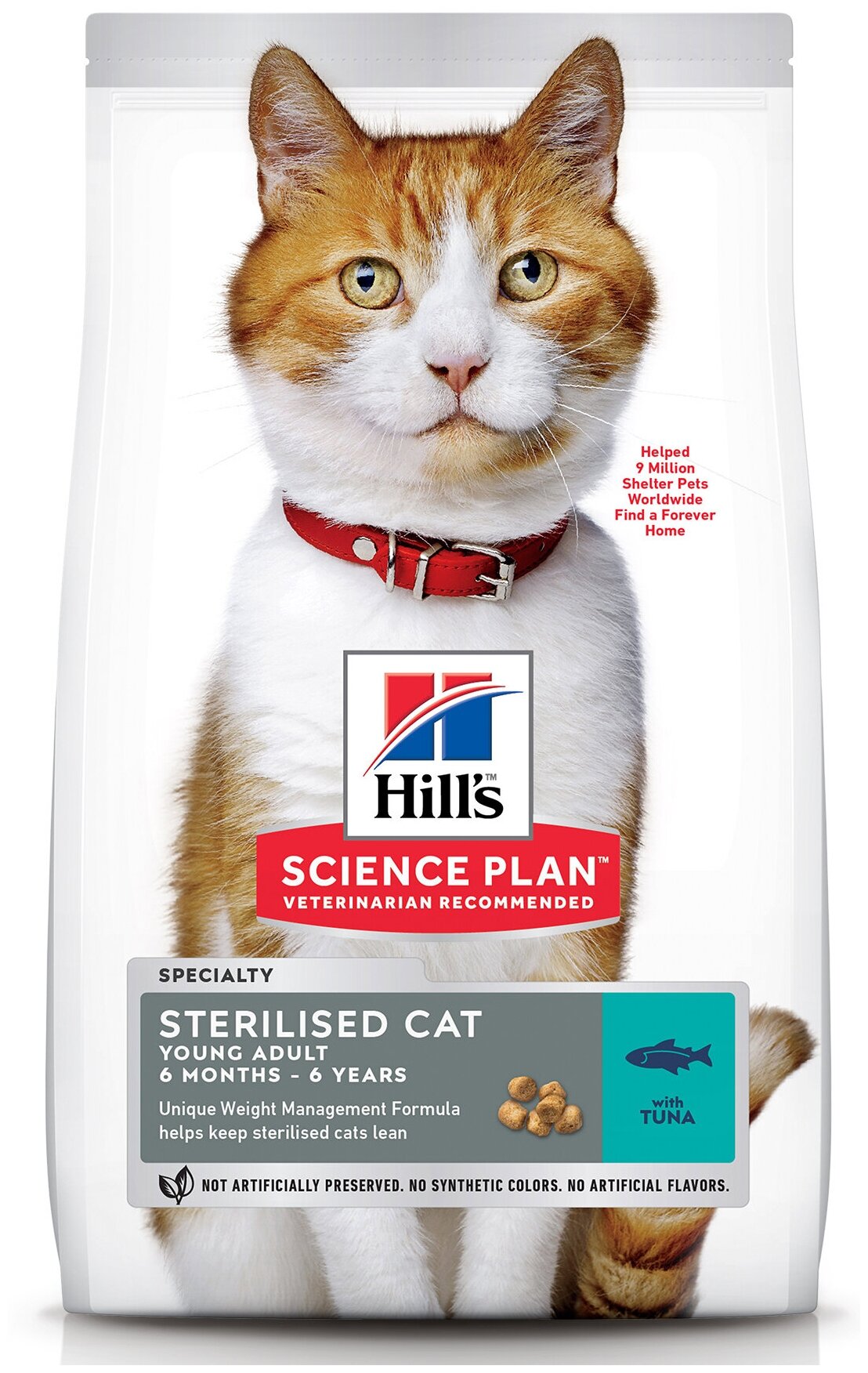 Корм Hill's Science Plan Sterilised Cat для стерилизованных кошек от 6 мес. до 6 лет, с тунцом, 10 кг - фотография № 1