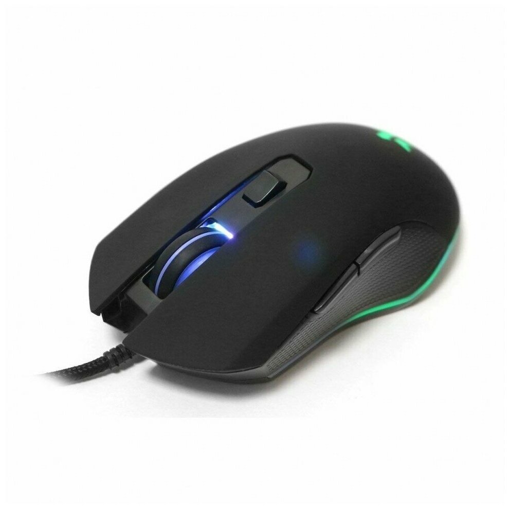 Мышь игровая Гарнизон GM-780G черный 2400 DPI 6 кн RGB soft touch кабель 15 м