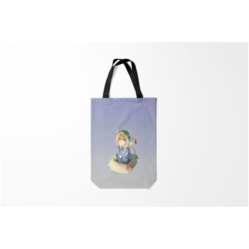 фото Сумка-шоппер / 31х42 см / аниме / мальчик кот в коробке уши мяу burnettie