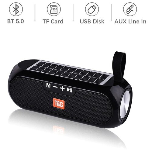 Портативная водонепроницаемая колонка с зарядкой от солнечной батареи с FM радио Бумбокс Четкий звук шикарные басы большая громкость 235000₽