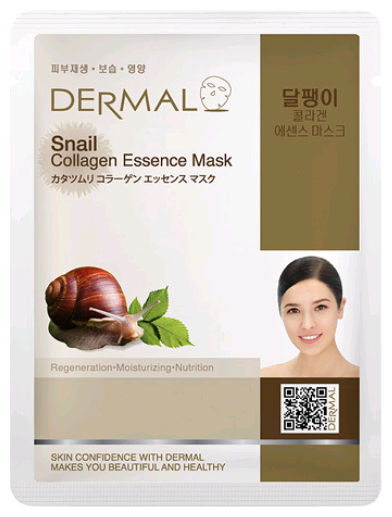 Маска Dermal Collagen Essence Mask - Snail Маска с коллагеном и экстрактом секреции улитки 