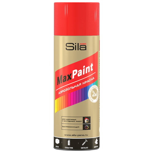 Sila HOME Max Paint, краска аэрозольная флуоресцентная, оранжевый, 520мл SILF2004