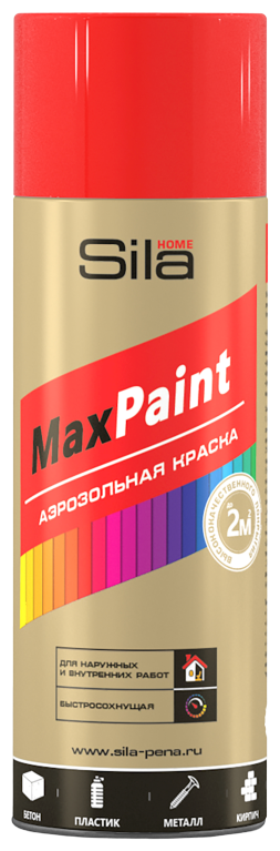 Sila HOME Max Paint, краска аэрозольная флуоресцентная, красный , 520мл SILF3020