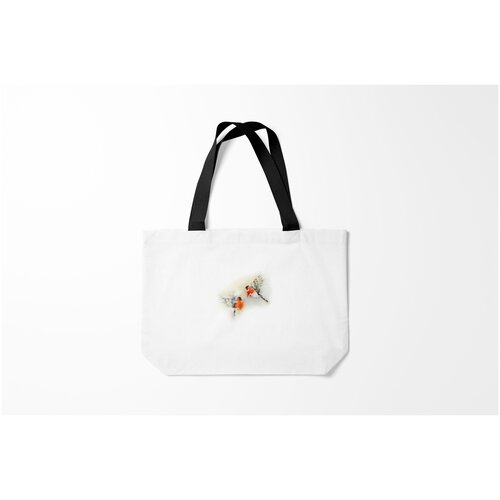 фото Сумка-шоппер / 46х35 см / птицы / разные снегири burnettie