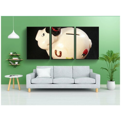 фото Набор модулных постеров для интерьера "копилка, свинья, sparkasse" 60x90 см. в тубусе, без рамки lotsprints