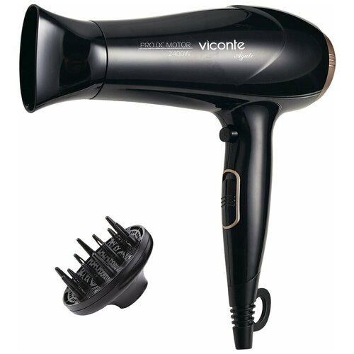 Фен VC-3723 черный с бронзой мощность 2400W 2 режима скорости 291600₽