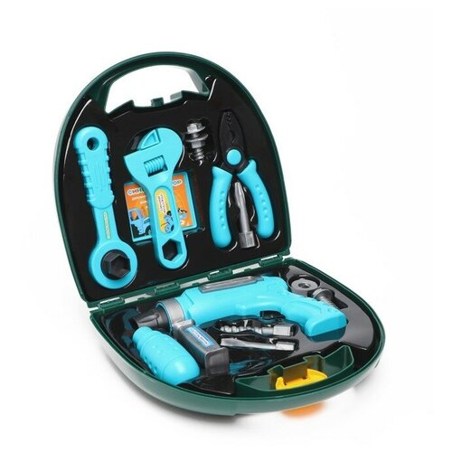 фото Игровой набор инструментов в чемоданчике, синий трактор