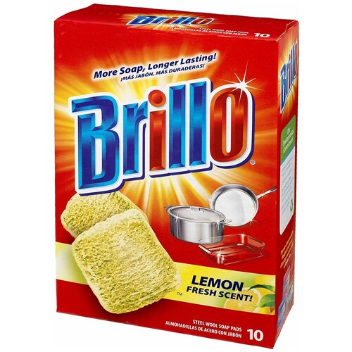 Губки для посуды с мылом Brillo Lemon 120шт.